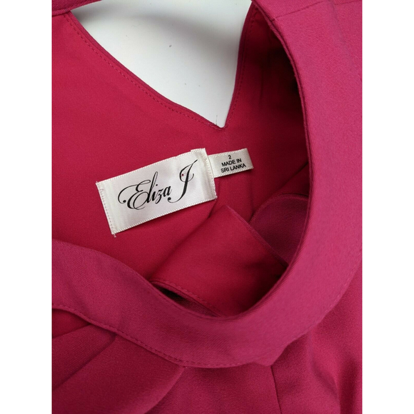 Eliza J Pink Peekaboo Neckline Gold Back Zipper Sheath Cocktail Dress Size 2 - Picture 4 of 8